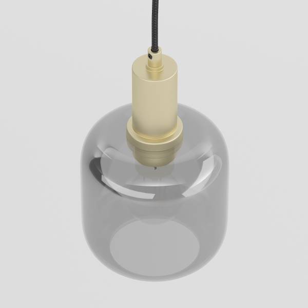 Lampada a sospensione 1 punto luce MOME Vetro fumé / Ferro - Ottone