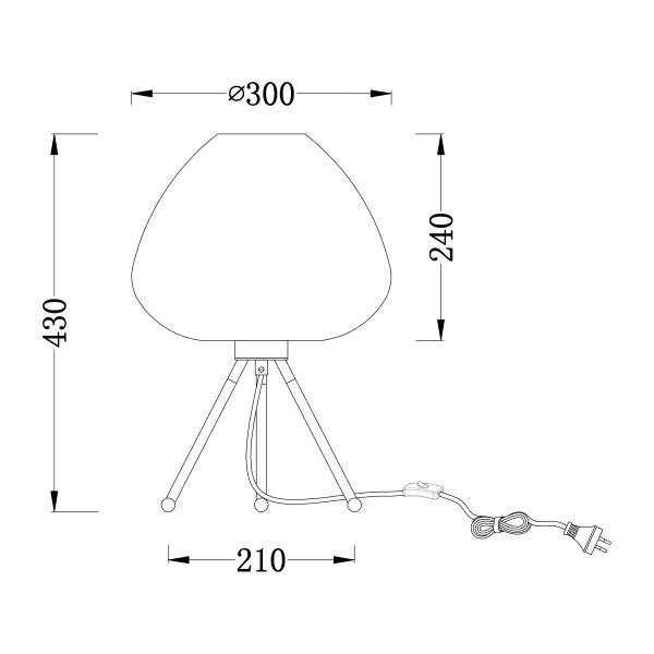 Lampada da tavolo ARA Vetro fumè / Ferro - 1 punto luce