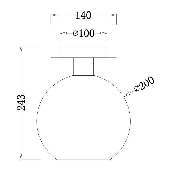 Lampada da soffitto ENTEA Vetro / Ferro - Numero di lampadine necessarie: 1