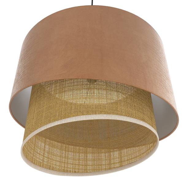 Lampada a sospensione OKO B Tessuto / Rattan - 1 punto luce