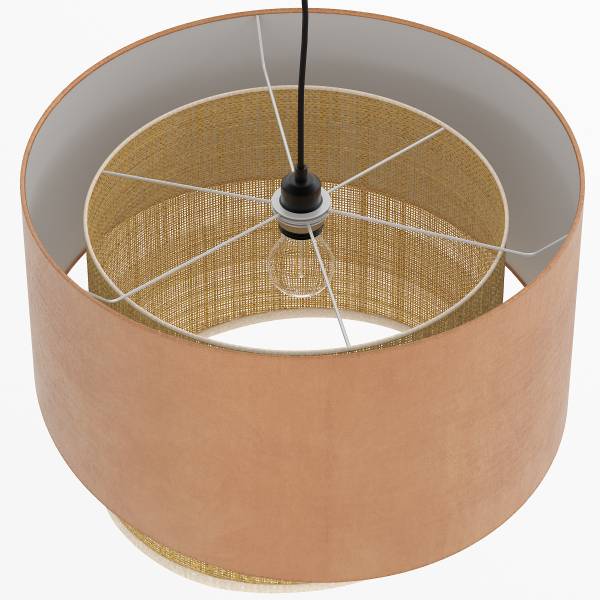 Lampada a sospensione OKO B Tessuto / Rattan - 1 punto luce