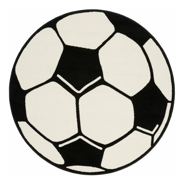 Tappeto per cameretta Calcio Polipropilene / Iuta - bianco / nero
