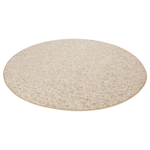 Wollteppich Wolly rund Polypropylen / Fleece - Beige - Durchmesser: 200 cm