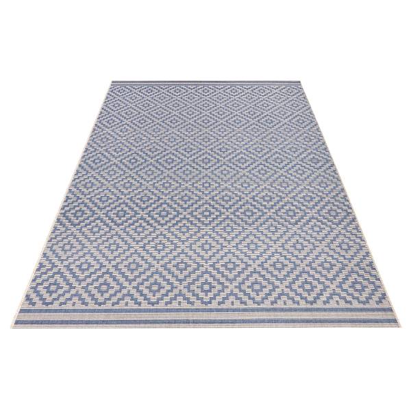 In- & Outdoorteppich Raute Polypropylen - Blau