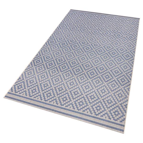 In- & Outdoorteppich Raute Polypropylen - Blau