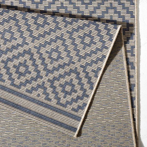In- & Outdoorteppich Raute Polypropylen - Blau
