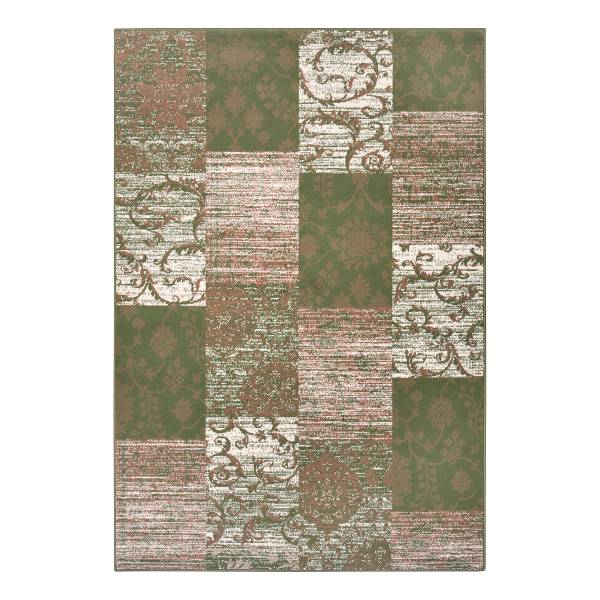 Tapis à poils courts Bloques Polypropylène / Jute - Vert