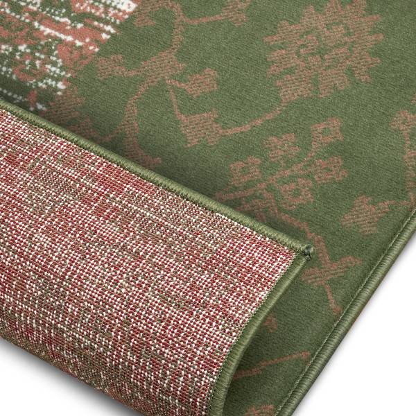 Tapis à poils courts Bloques Polypropylène / Jute - Vert