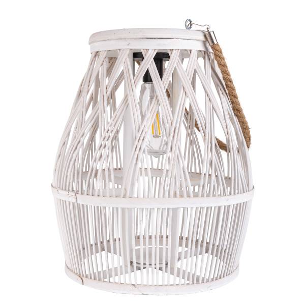 Lampe décorative solaire Korbinian Matière plastique / blanc - 1 ampoule