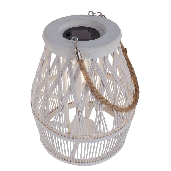 Lampe décorative solaire Korbinian Matière plastique / blanc - 1 ampoule