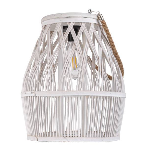 Lampe décorative solaire Korbinian Matière plastique / blanc - 1 ampoule