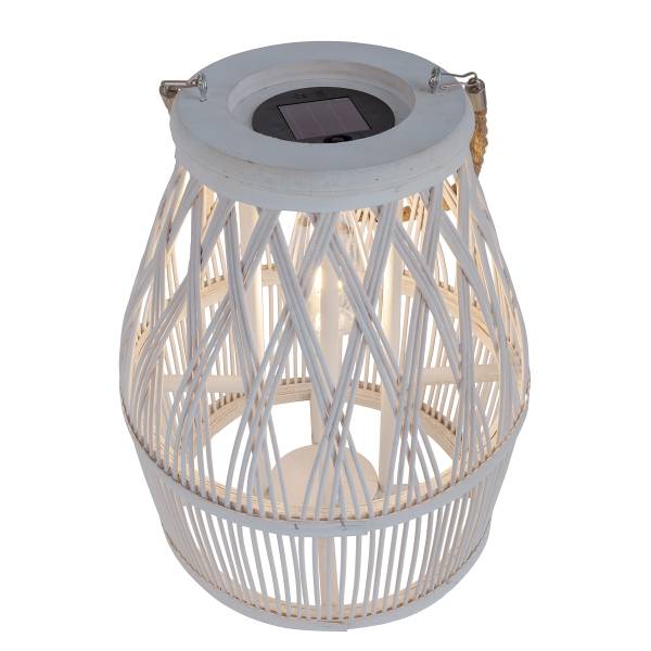 Lampe décorative solaire Korbinian Matière plastique / blanc - 1 ampoule