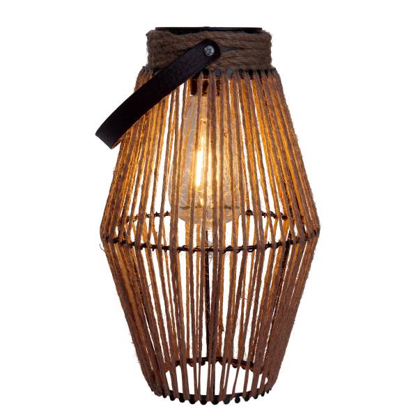 LED-Solarleuchte Korbinian Typ D Eisen / Jute - Braun - 1-flammig