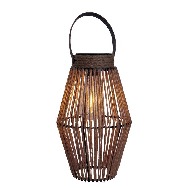 LED-Solarleuchte Korbinian Typ D Eisen / Jute - Braun - 1-flammig