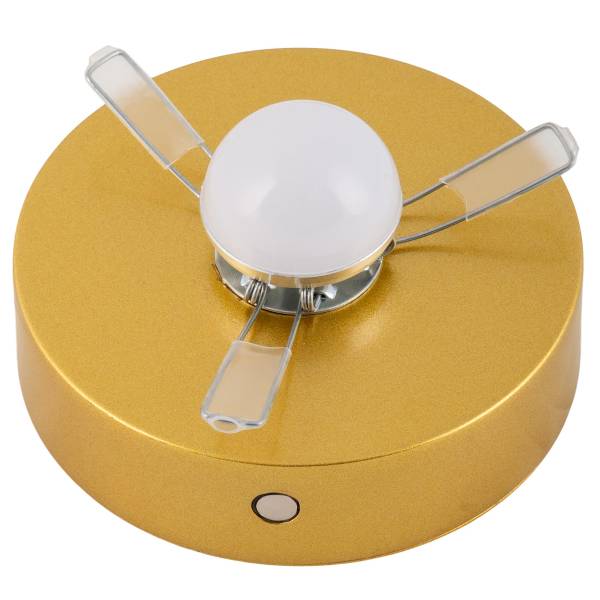 Tafellamp op batterij Luise ijzer/rookglas - goudkleurig - 1-lichts
