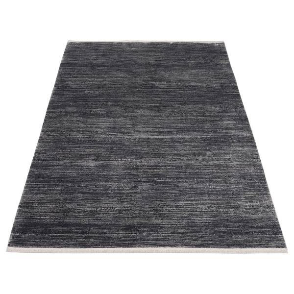 Tappeto a pelo corto Auroras Mono Viscosa / Poliacrilico - Grigio scuro - 67 x 130 cm