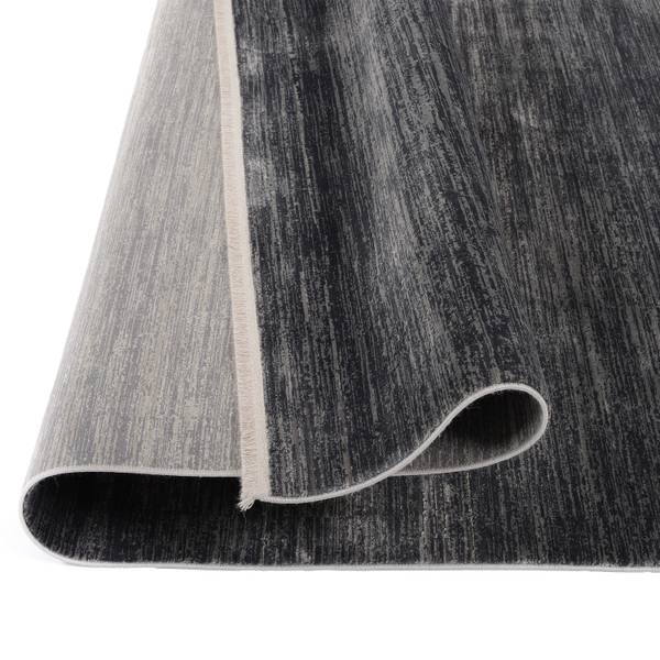 Tappeto a pelo corto Auroras Mono Viscosa / Poliacrilico - Grigio scuro - 67 x 130 cm