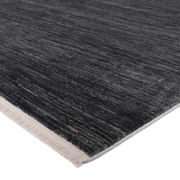 Tappeto a pelo corto Auroras Mono Viscosa / Poliacrilico - Grigio scuro - 67 x 130 cm