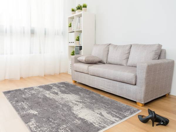 Kurzflorteppich Plumaluxe Two Polypropylen / Polyester - Grau - 120 x 170 cm
