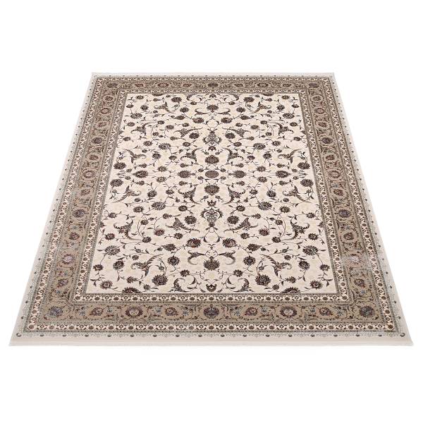 Kurzflorteppich Trama Isfahan Polyacryl / Modal - Beige / Creme - 120 x 180 cm