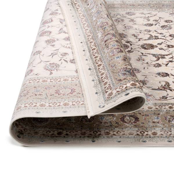 Kurzflorteppich Trama Isfahan Polyacryl / Modal - Beige / Creme - 120 x 180 cm