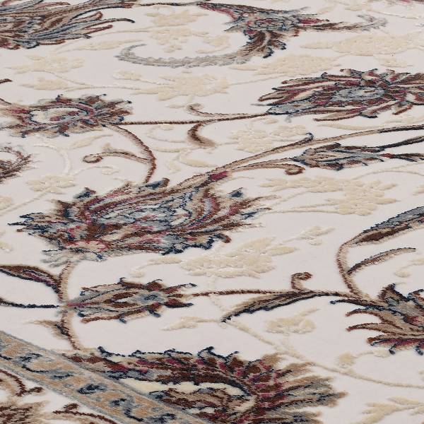 Kurzflorteppich Trama Isfahan Polyacryl / Modal - Beige / Creme - 120 x 180 cm