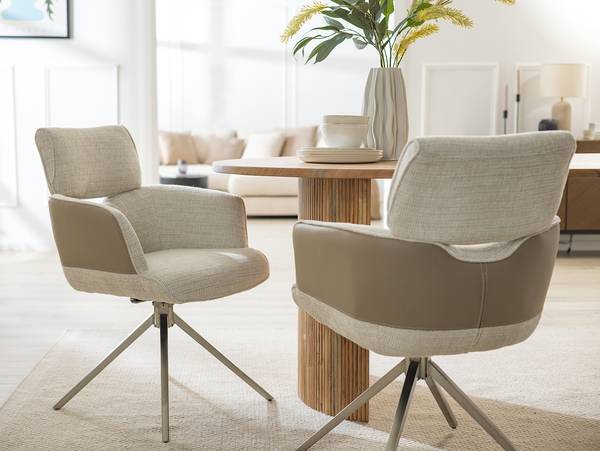 Chaise à accoudoirs pivotante INNIK x2 Beige