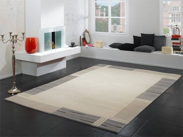 Tappeto di lana Margentria Knottura Lana / viscosa - Grigio - 140 x 200 cm
