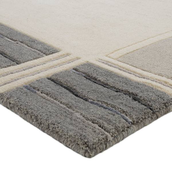 Tappeto di lana Margentria Knottura Lana / viscosa - Grigio - 140 x 200 cm
