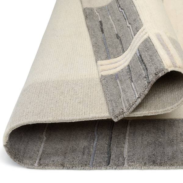 Tappeto di lana Margentria Knottura Lana / viscosa - Grigio - 140 x 200 cm