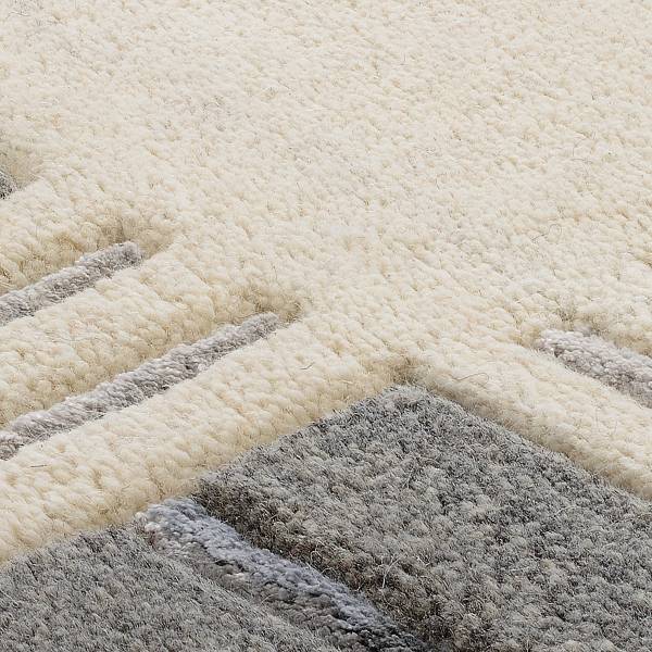 Tappeto di lana Margentria Knottura Lana / viscosa - Grigio - 140 x 200 cm
