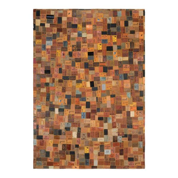 Tappeto a pelo lungo Patchland Pants A Vera pelle / Similpelle - Multicolore - 120 x 180 cm
