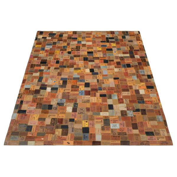 Tappeto a pelo lungo Patchland Pants A Vera pelle / Similpelle - Multicolore - 120 x 180 cm