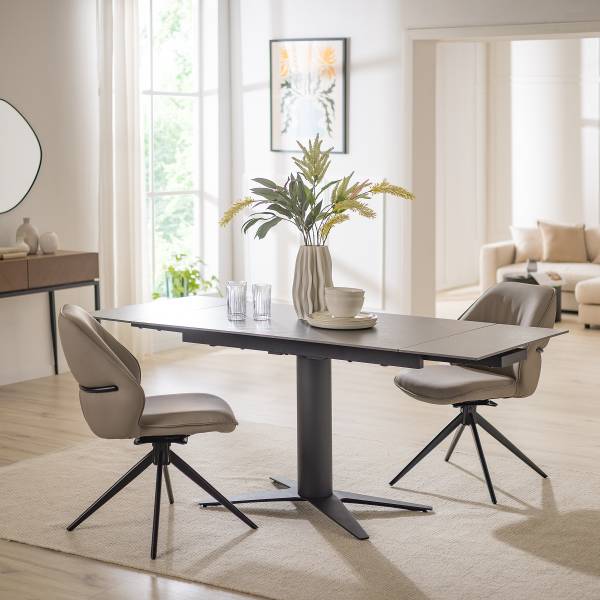Tavolo da pranzo estraibile REHAV Ceramica / Ferro - grigio / Nero