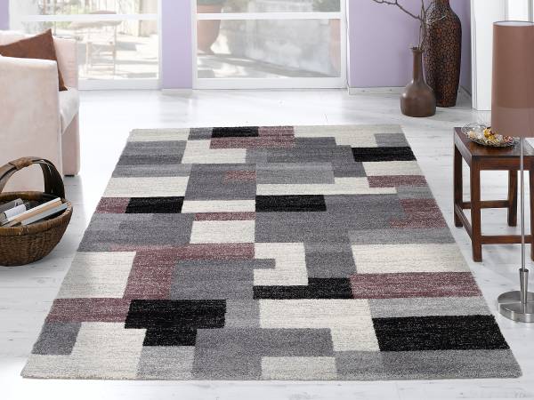 Tappeto a pelo corto Lively Orbit Polipropilene - Grigio viola - 120 x 170 cm