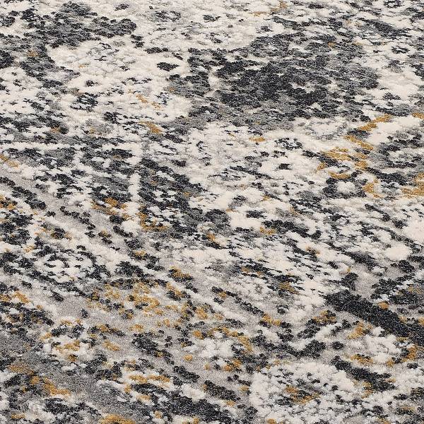 Tappeto Auroras Squisito rotondo Viscosa / Poliacrilico - Grigio / Dorato - Diametro: 200 cm