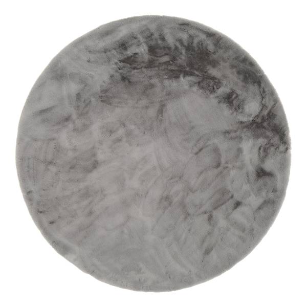 Fellteppich Lavabile Extra rund Polyester - Dunkelgrau - Durchmesser: 120 cm