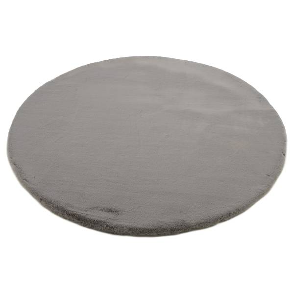 Fellteppich Lavabile Extra rund Polyester - Dunkelgrau - Durchmesser: 120 cm