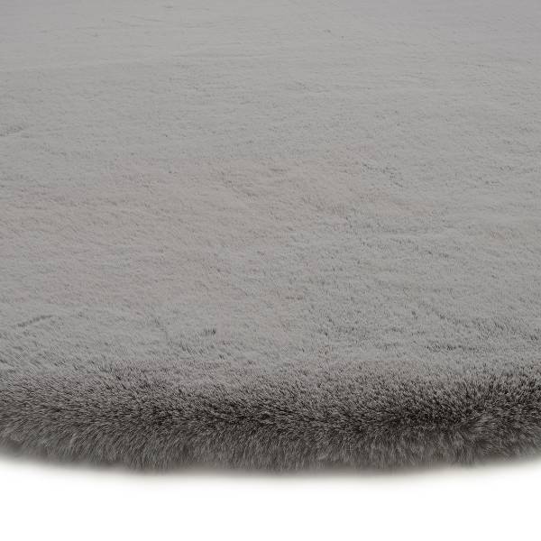 Fellteppich Lavabile Extra rund Polyester - Dunkelgrau - Durchmesser: 120 cm