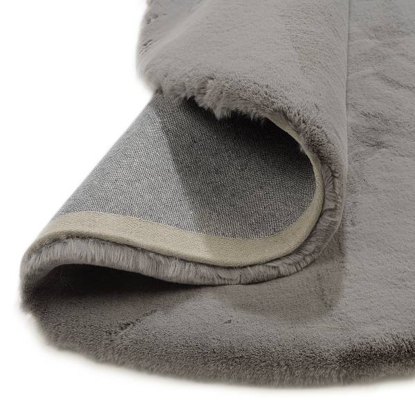 Fellteppich Lavabile Extra rund Polyester - Dunkelgrau - Durchmesser: 120 cm