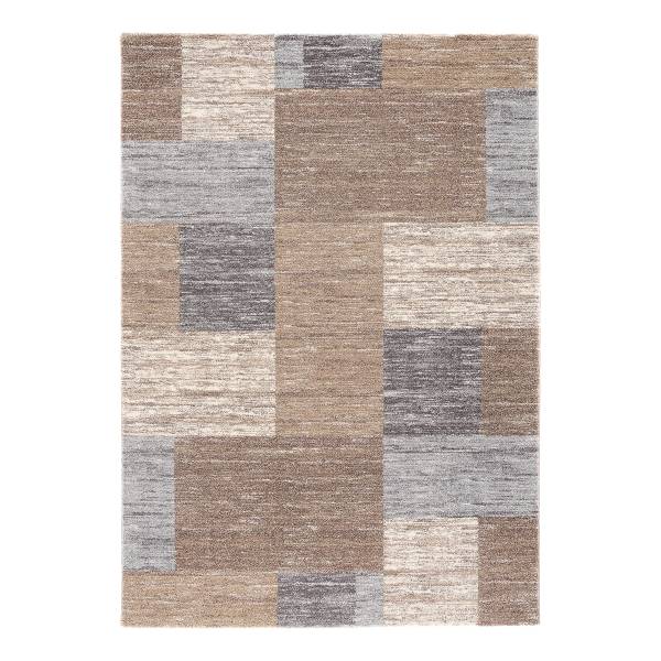 Tappeto a pelo corto Casella Quadro Poliestere - Marrone / Blu - 140 x 200 cm