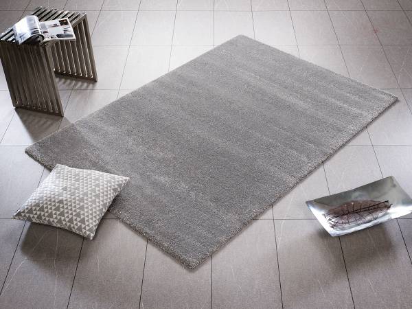 Laagpolig vloerkleed Silentus Bliss polypropeen - grijs - 80 x 150 cm