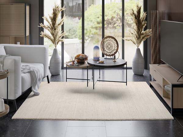 Tappeto di lana Lanabella lana vergine - Bianco crema - 90 x 160 cm