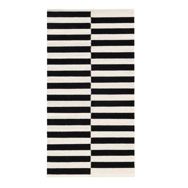 Tapis en laine Donna Laine - Noir / Blanc - 80 x 150 cm