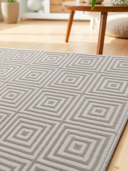 Loper Tourmaline polypropeen/polyester - wit/crèmekleurig