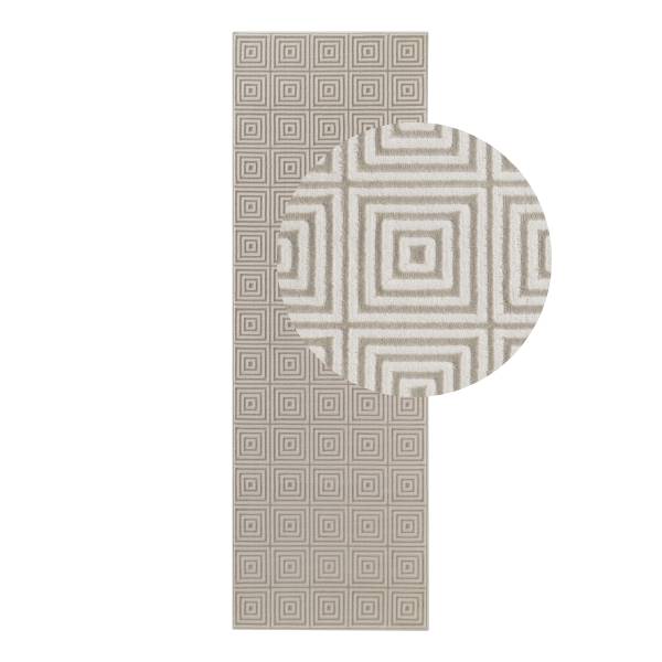 Loper Tourmaline polypropeen/polyester - wit/crèmekleurig