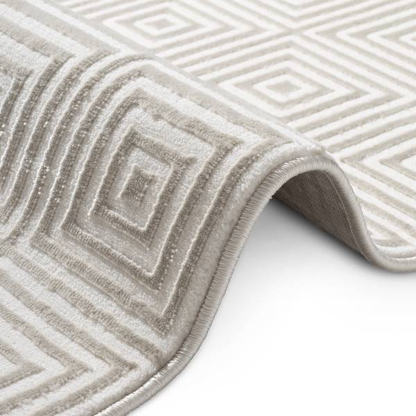 Loper Tourmaline polypropeen/polyester - wit/crèmekleurig