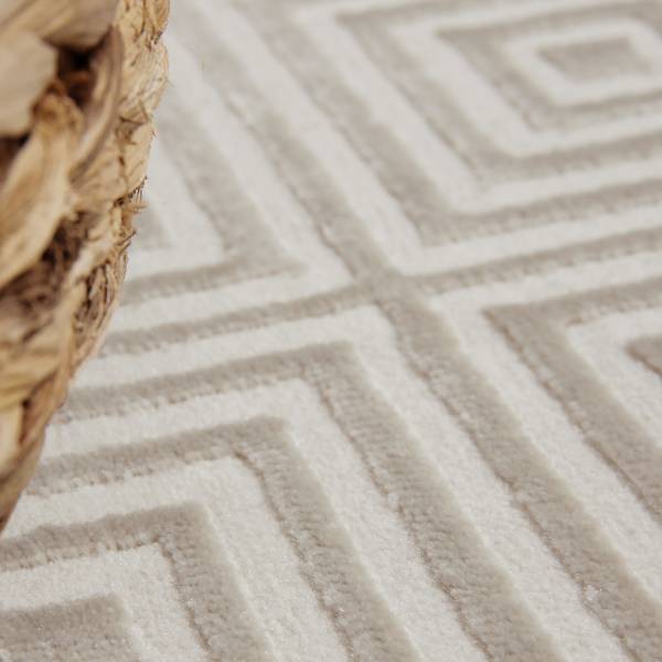 Loper Tourmaline polypropeen/polyester - wit/crèmekleurig
