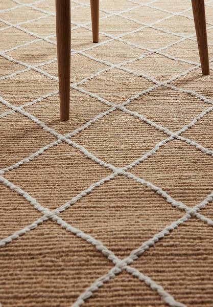 Jute-Läufer Kunu Baumwolle / Jute - Braun / Weiß