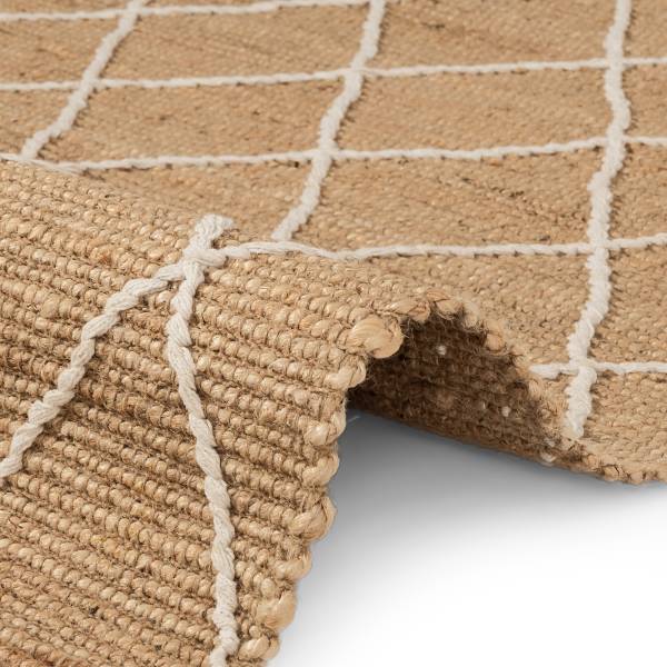 Jute-Läufer Kunu Baumwolle / Jute - Braun / Weiß